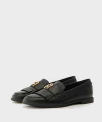 Furla Chic moccasin with fringe, black leather