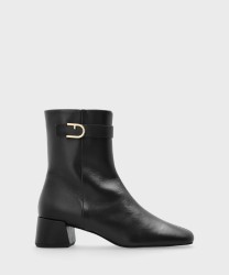 Furla Chic tronchetto ankle boot, black pelle