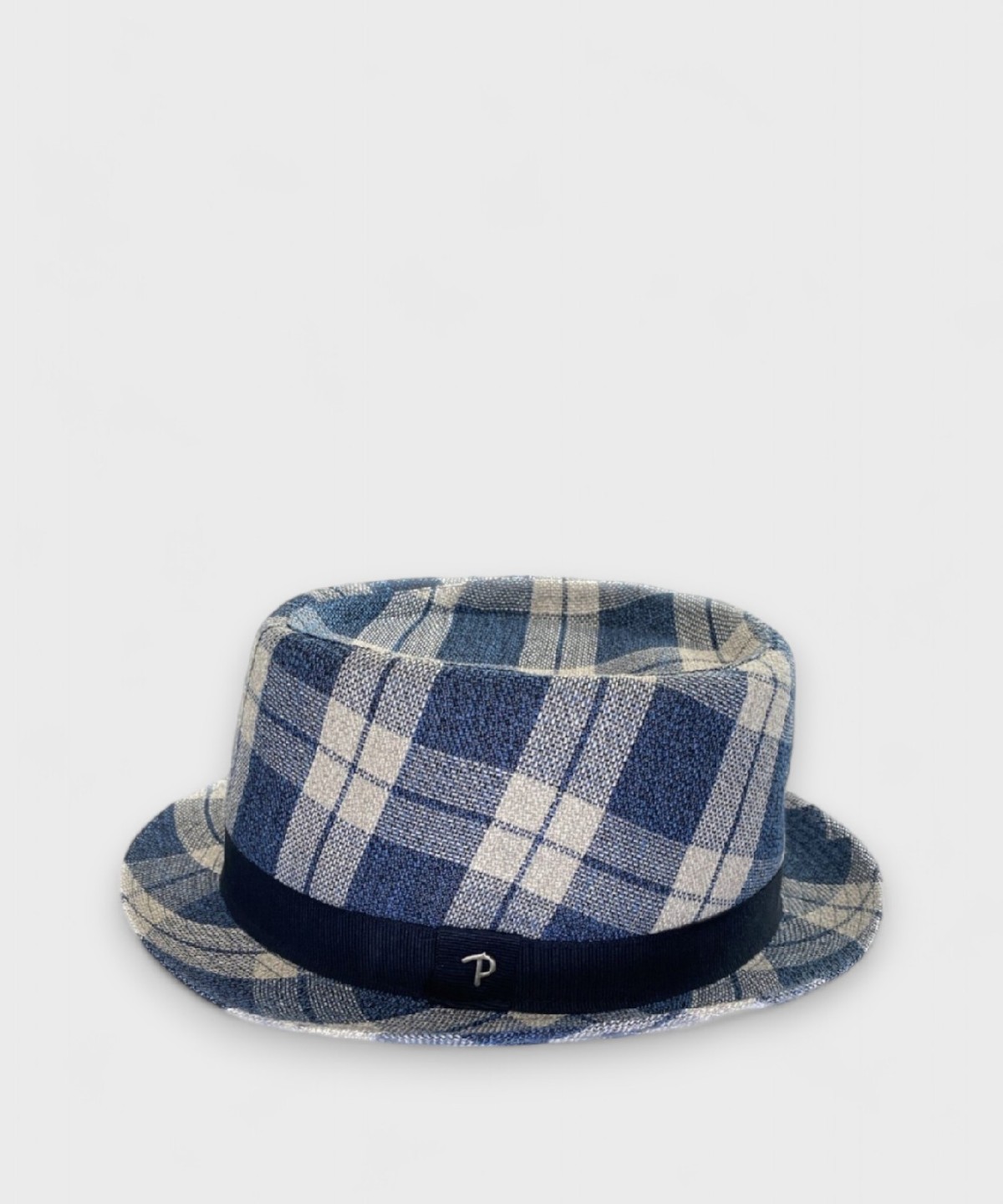 Panizza American pork pie hat in cotton, blue...