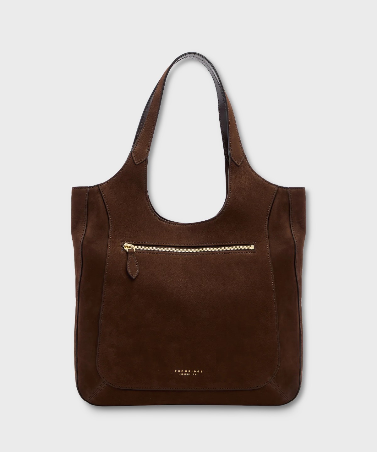 The Bridge Luce Soft Hobo Bag in Mocha Brown Suede