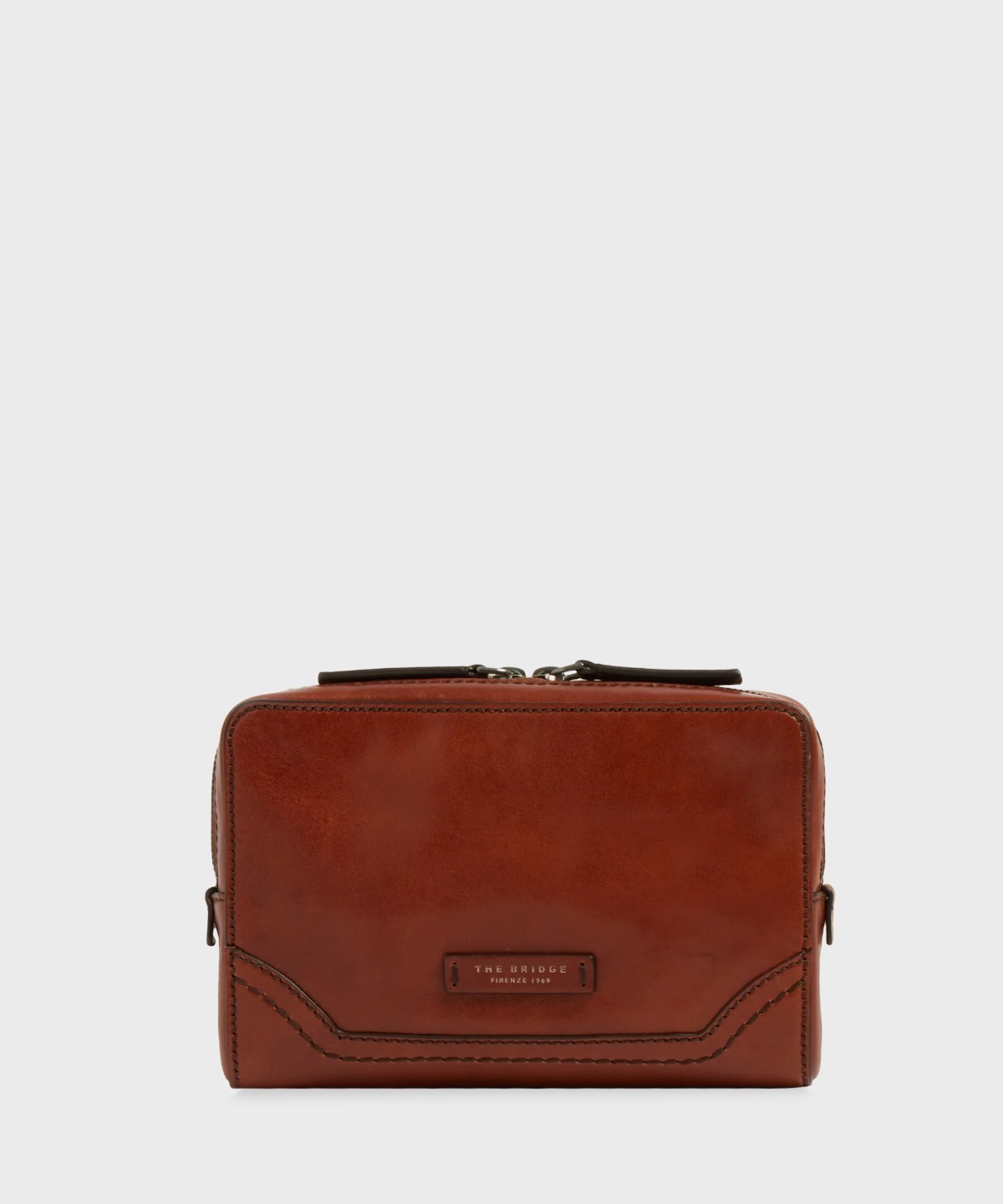 The Bridge Matteo pochette a mano in pelle marrone