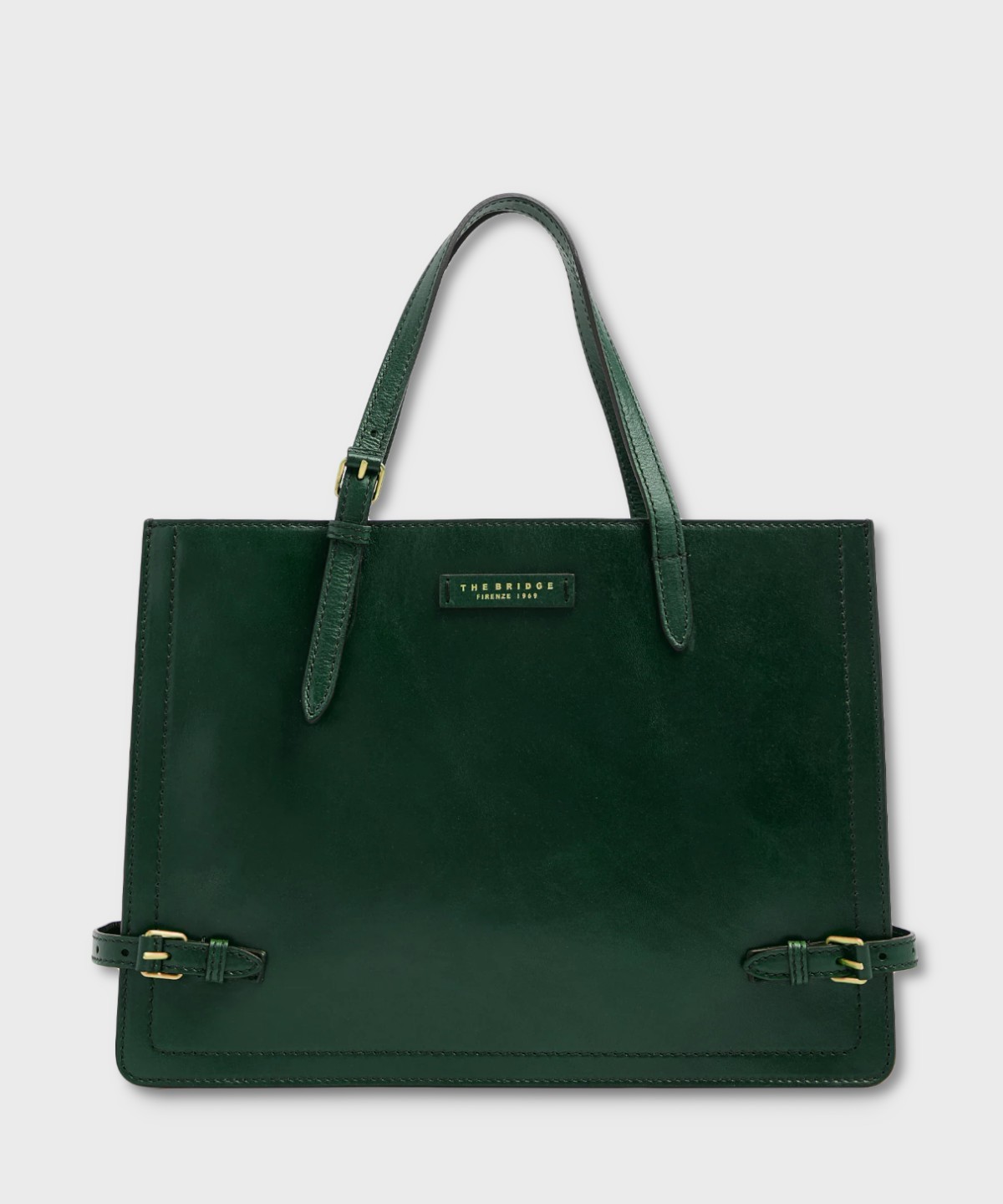 The Bridge Monica pine green leather shoulder bag