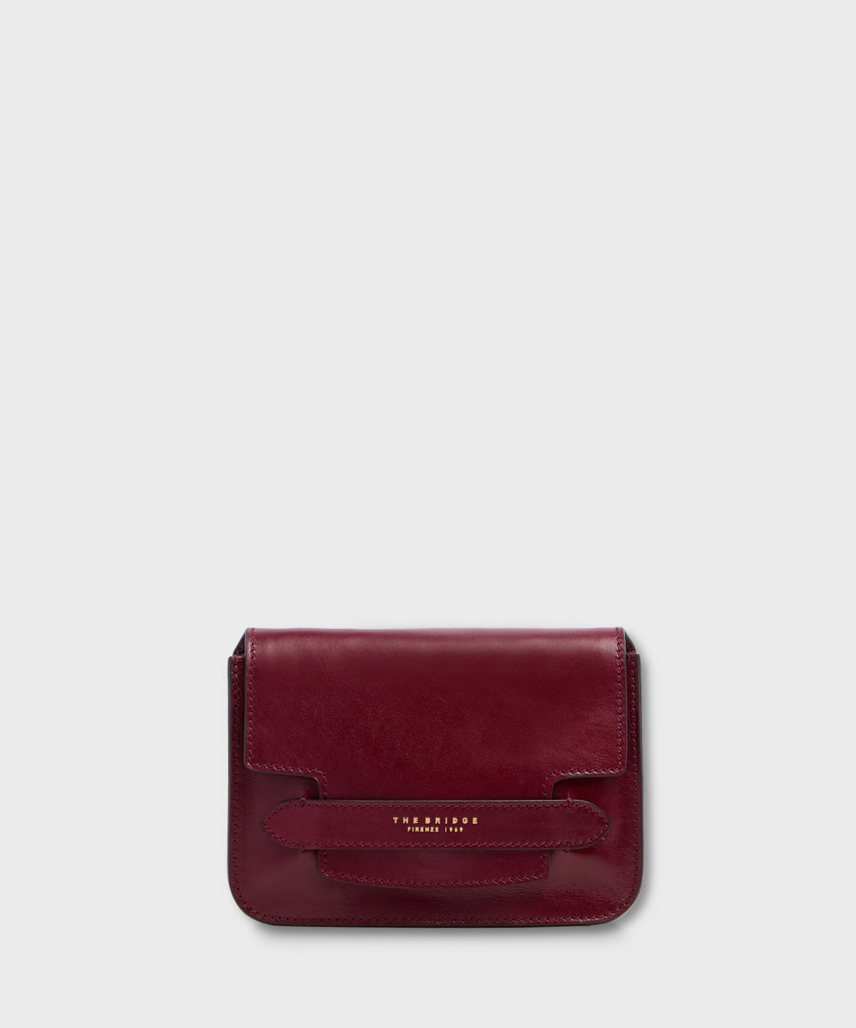 The Bridge Lucrezia shoulder bag in Barolo red leather