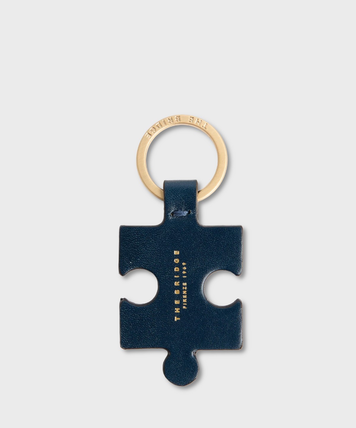 The Bridge Duccio portachiavi Puzzle in pelle blu notte