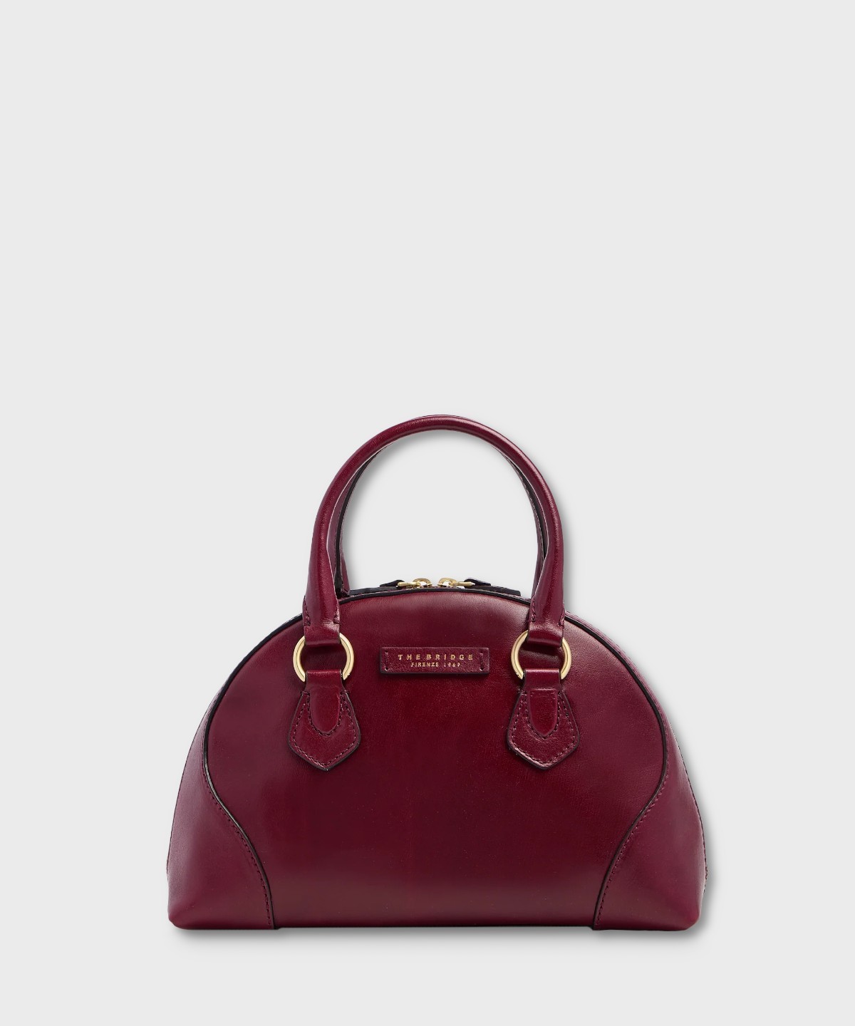 The Bridge Magda handbag and shoulder bag in Barolo red leather