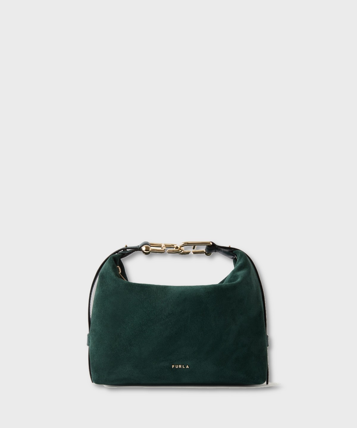 Furla Tonie hobo bag and shoulder bag in dark forest suede
