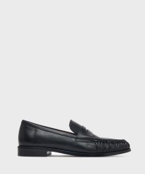 Furla Soft mocassino arricciato in pelle nera