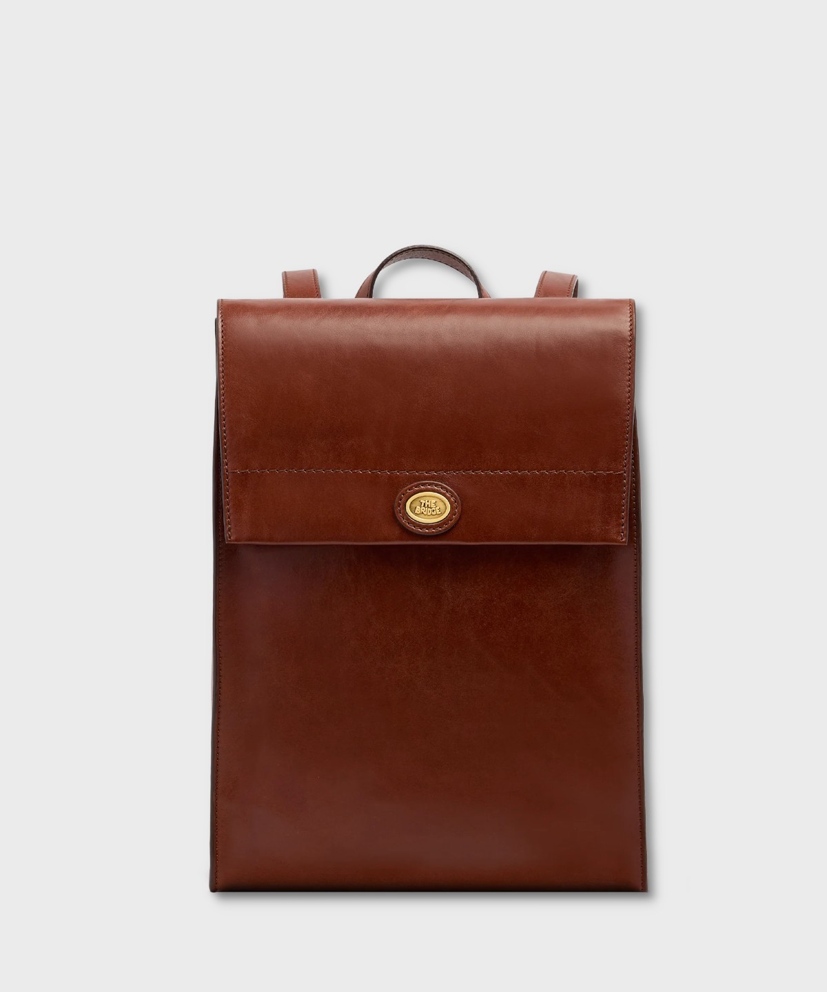 The Bridge Story Brown Leather Flap Backpack