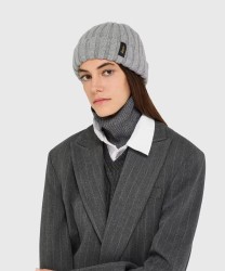 Borsalino Hill Beanie Ribbed Eco Cashmere Hat, Camel