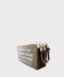 Manikomio Dsgn CL Borbello clutch in vintage tent camp olive
