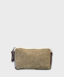 Manikomio Dsgn CL Borbello clutch in vintage tent camp olive