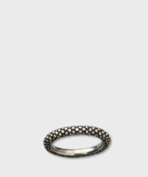 Left-handed silver ring, thin dotted band, size XL, silver