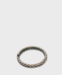 Left-handed silver ring, thin dotted band, size XL, silver