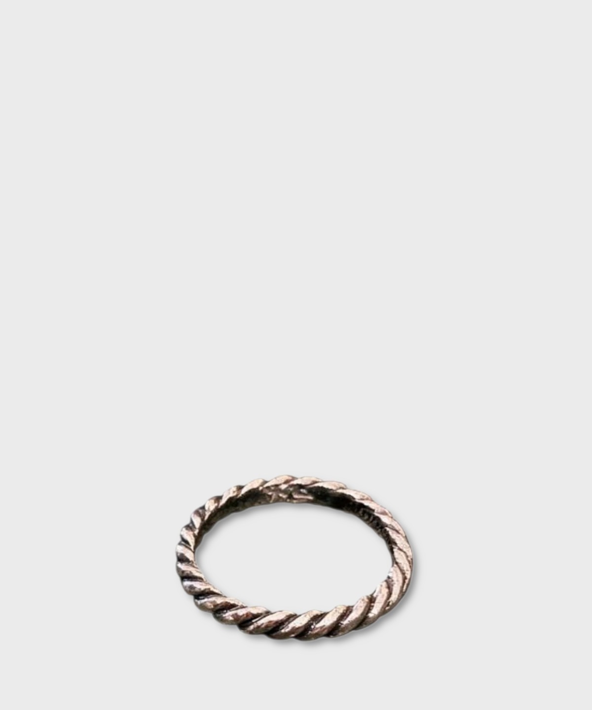 Left-handed silver ring with fine braid, size XL