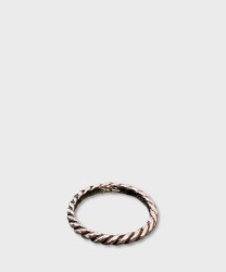 Left-handed fine braided silver ring, size XL silver