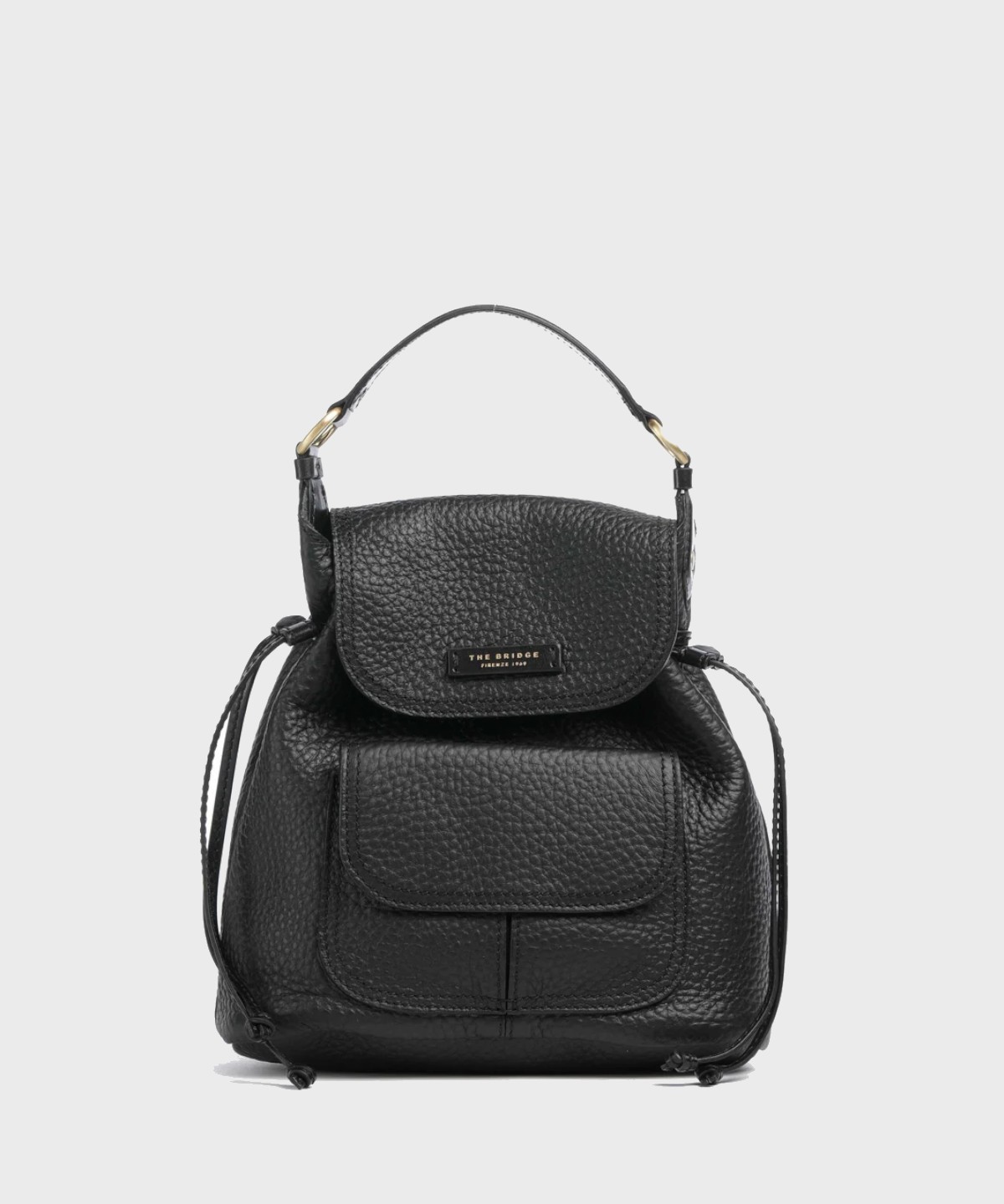 The Bridge Martina black leather walking backpack