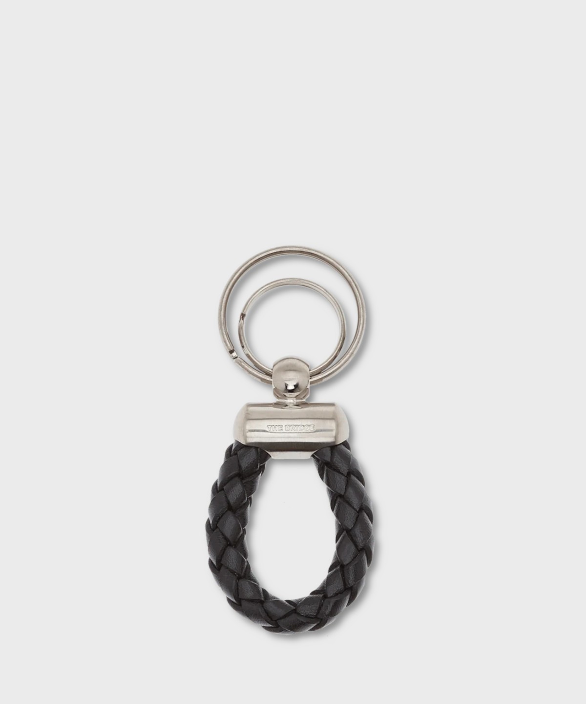 The Bridge Story Black Braided Leather Keychain