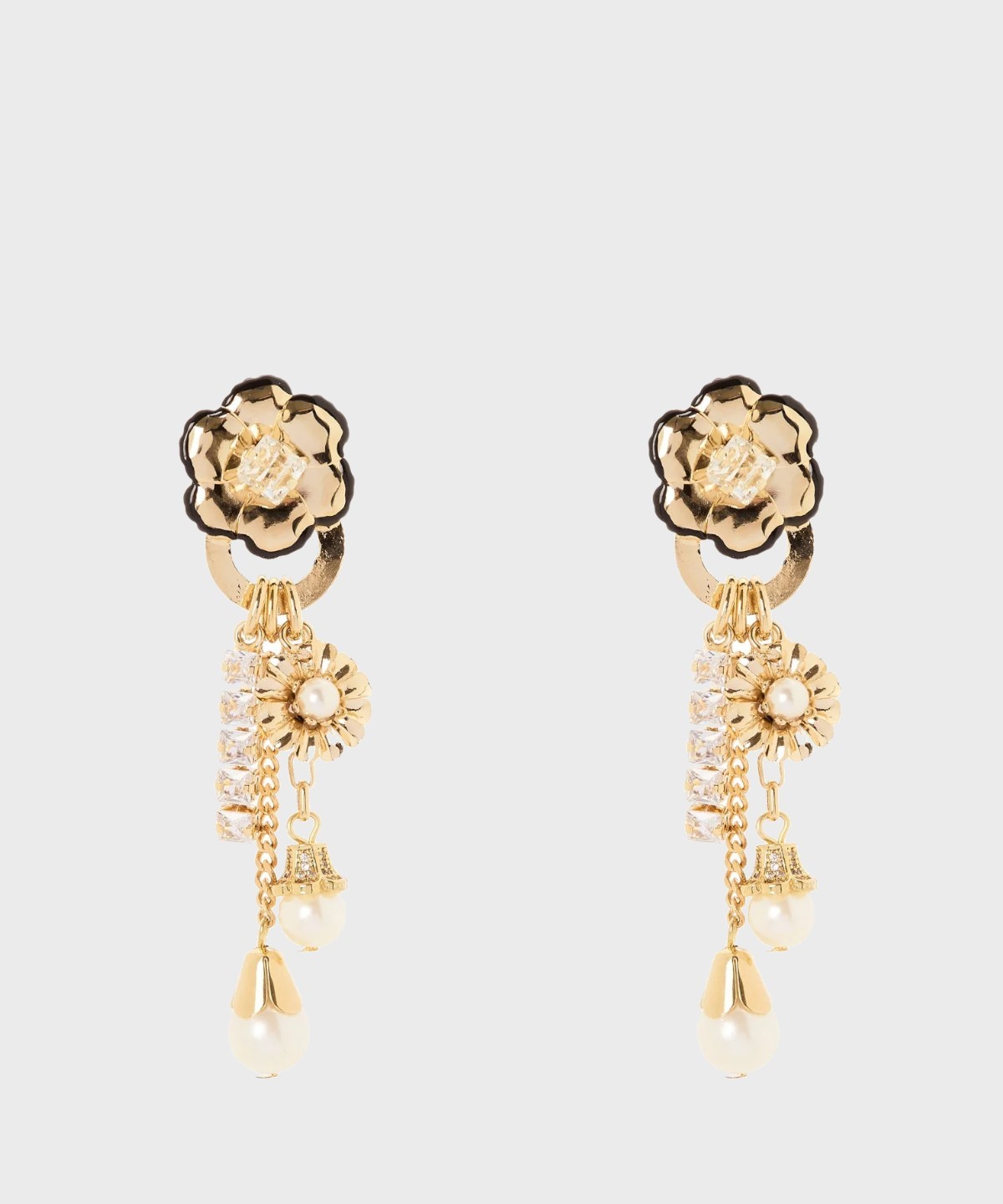 Sodini La Dame orecchini fiore con pendenti, oro