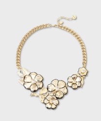 Sodini La Dame collana corta con fiori e pietre, oro