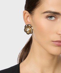 Sodini La Dame flower stud earrings, gold