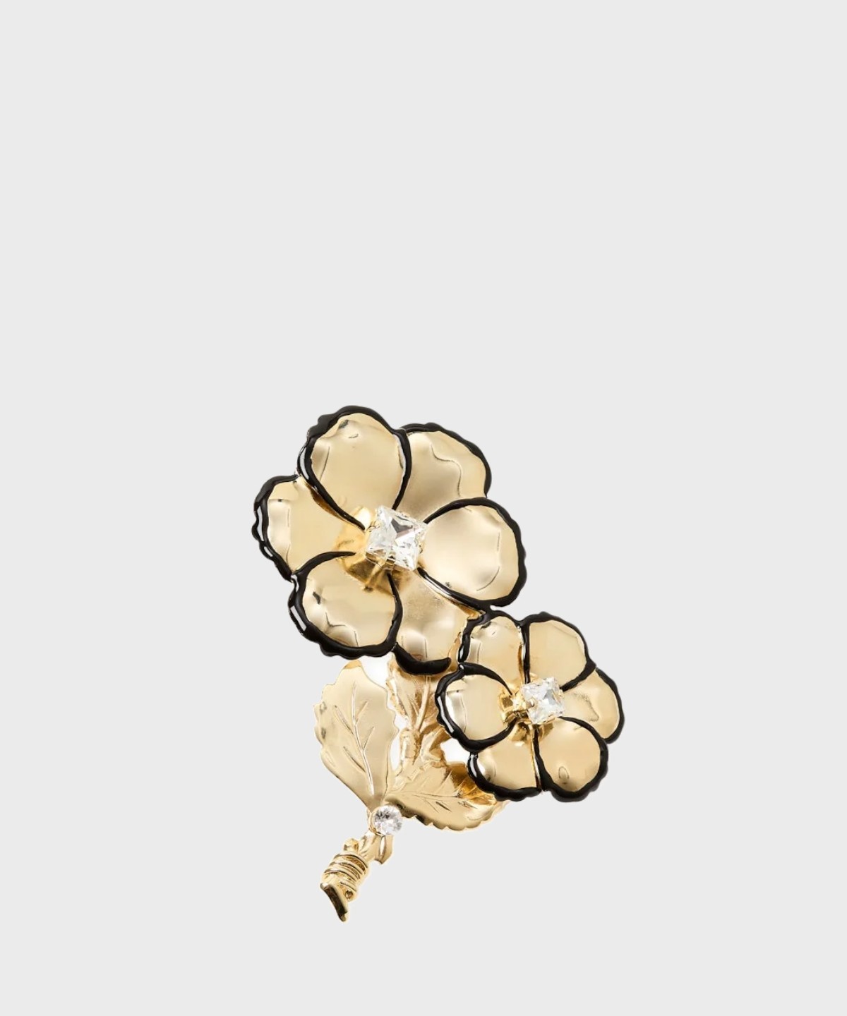 Sodini La Dame spilla con fiori e foglie, oro