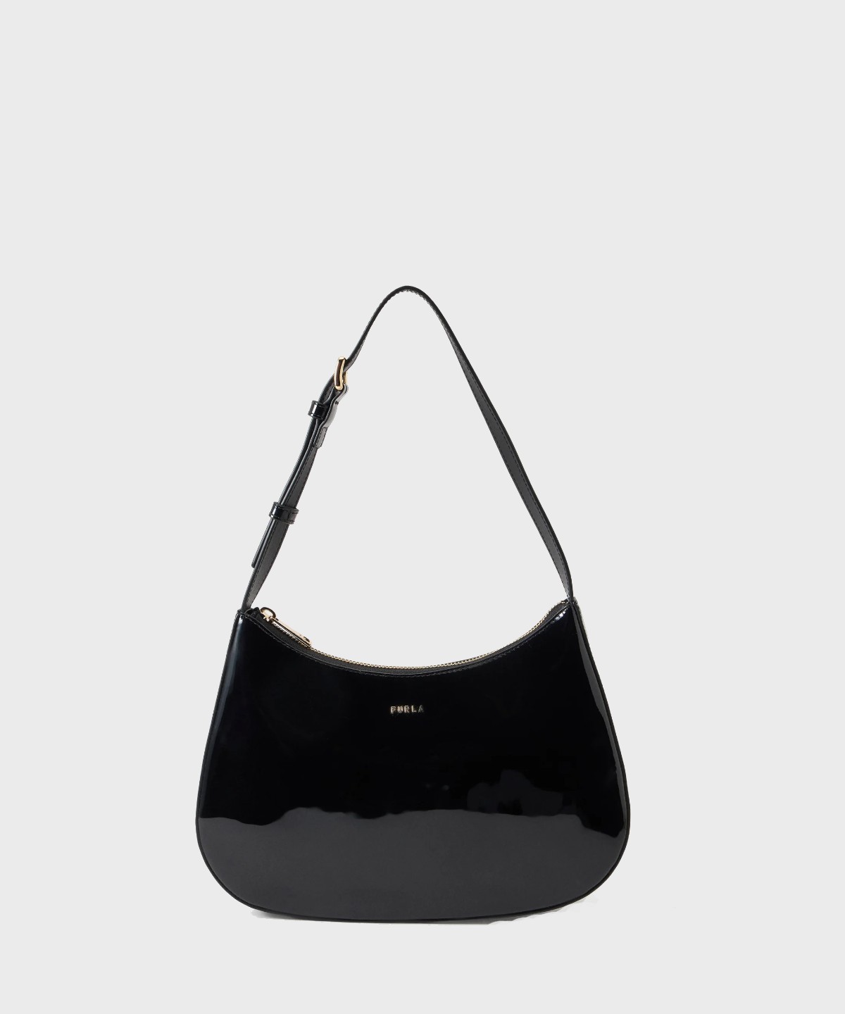 Furla Margot shoulder bag in black patent leather