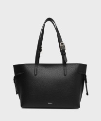 Furla Ava M black leather zip-up shopper bag