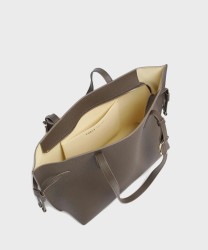 Furla Ava M borsa shopper con zip in pelle mogano cremino