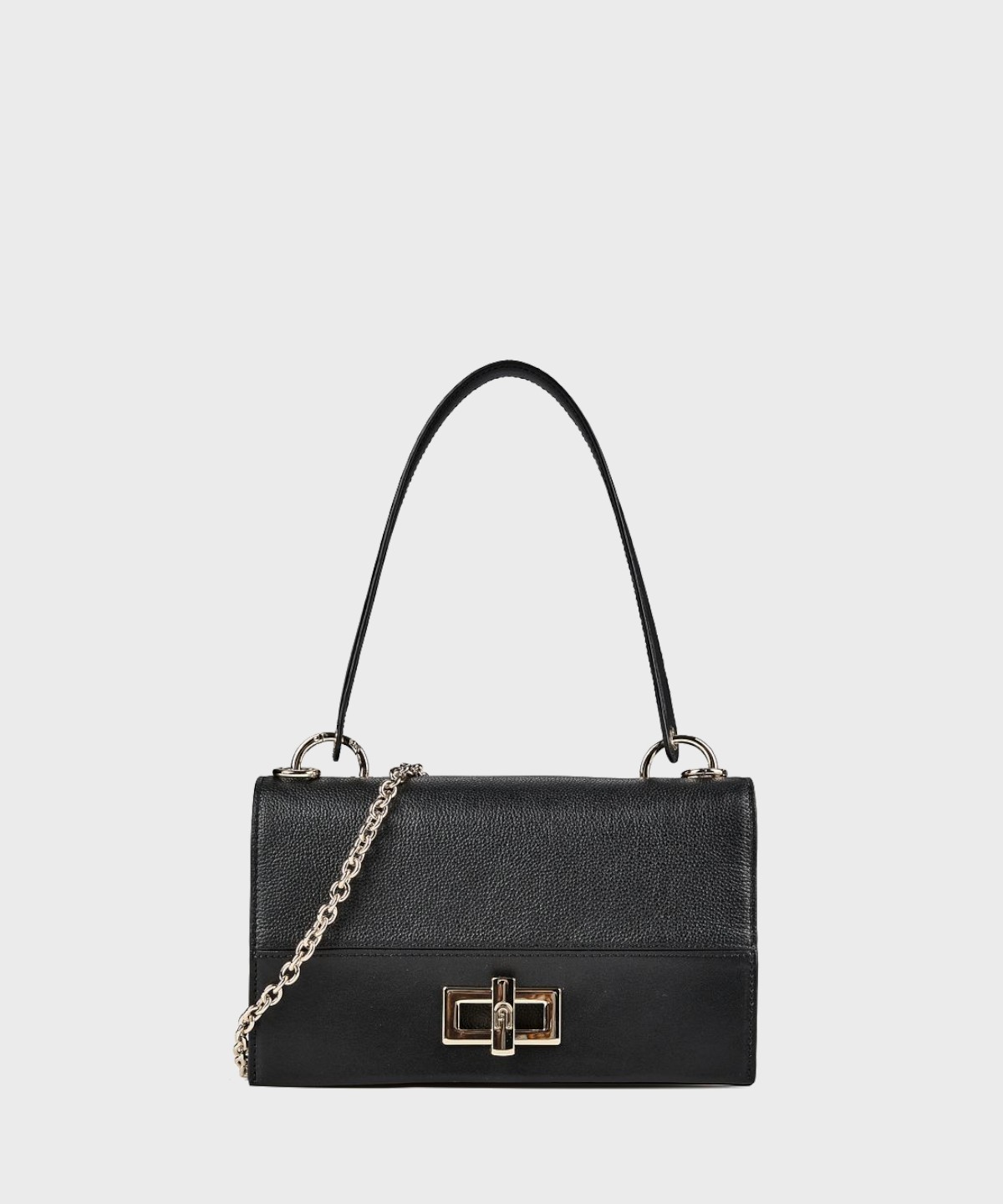 Furla Amelia shoulder and crossbody bag in black leather