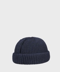 Stetson Beanie Merino Wool Ribbed Hat Navy Blue