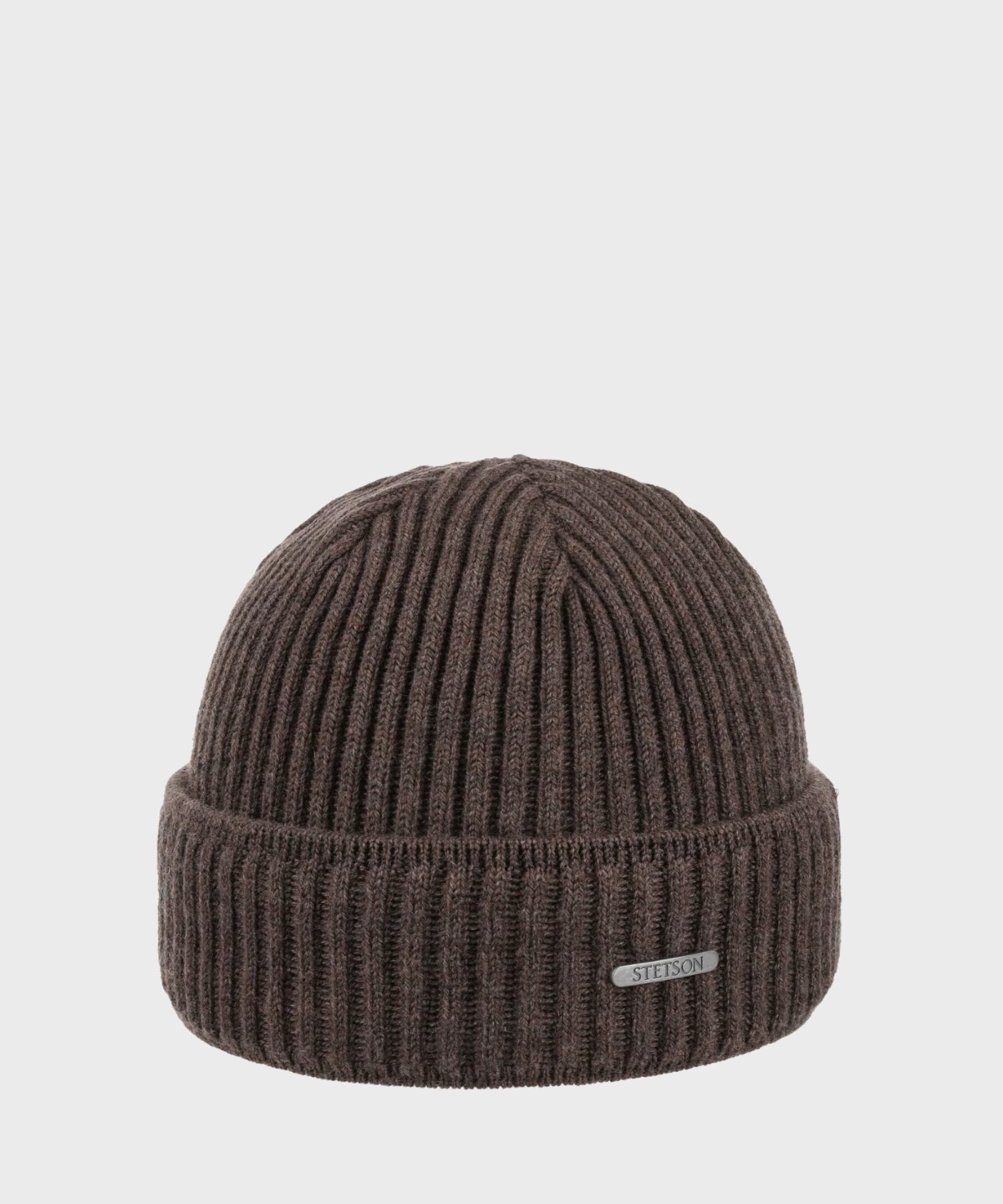 Stetson Beanie Hat in Brown Merino Wool