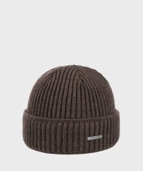 Stetson Beanie Hat in Brown Merino Wool