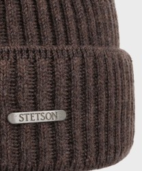 Stetson Beanie berretto in lana merino marrone