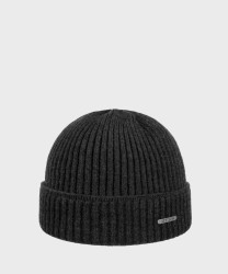 Stetson Beanie berretto in lana merino grigio antracite