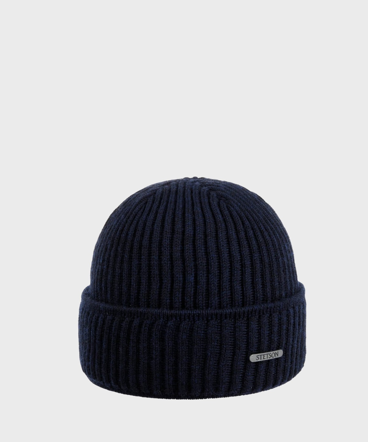Stetson Beanie Hat in Navy Blue Merino Wool