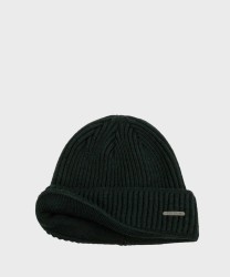 Stetson Beanie Hat in Dark Green Merino Wool