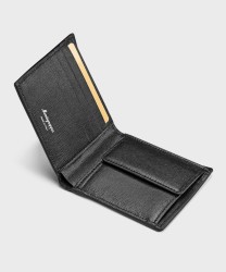 Montegrappa Signet 4cc wallet and coin purse, black saffiano leather