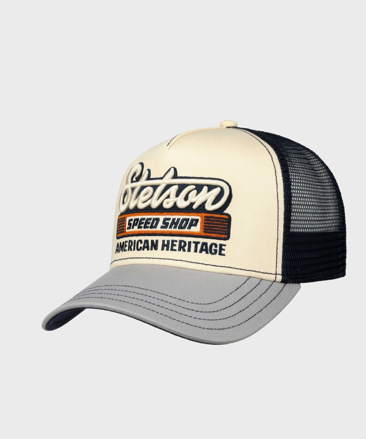 Stetson cappello trucker Speed Shop grigio beige