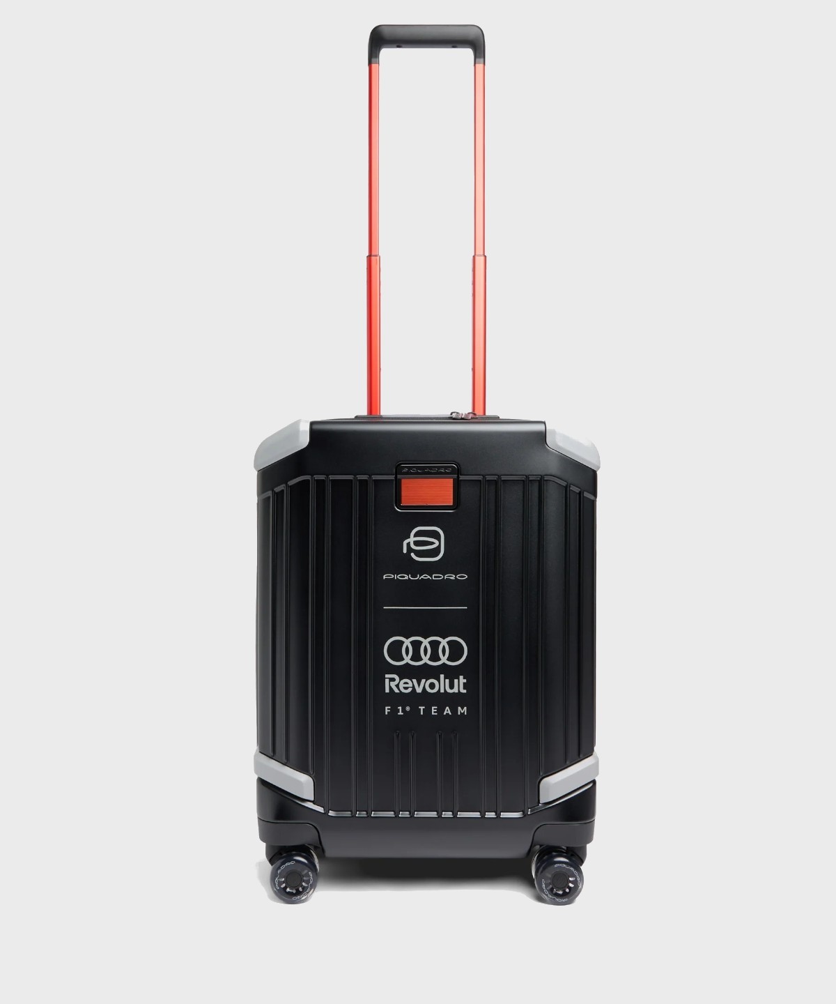 Piquadro x Audi Revolut F1 trolley cabina slim a 4 ruote in policarbonato nero con lucchetto TSA e USB