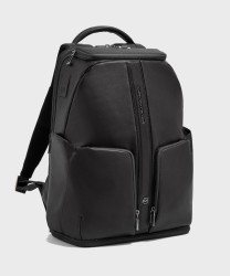 Piquadro Victor zaino da bici porta PC 15,6 pollici con ricarica wireless in pelle nero