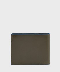 Piquadro Blue Square portafoglio uomo con portamonete e volantino staccabile verde oliva
