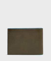Piquadro Blue Square portafoglio uomo con portamonete e porta documenti verde oliva