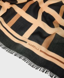Marella Aerosi foulard animalier in modal, marrone e nero