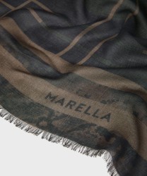 Marella Aerosi scialle in modal stampa animalier, marrone e nero