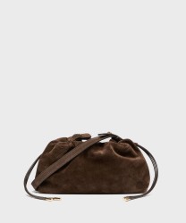 Marella Cime borsa pochette a tracolla in suede marrone testa di moro
