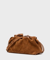 Marella Cime borsa pochette a tracolla in suede marrone tabacco