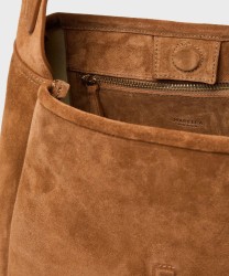 Marella Leva borsa a spalla in pelle scamosciata, cammello