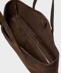 Marella Ecru borsa shopper in suede marrone
