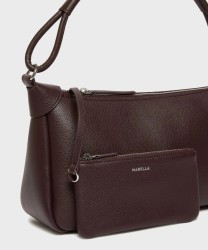 Marella Oxiria borsa a spalla e a tracolla in pelle vegana, bordeaux