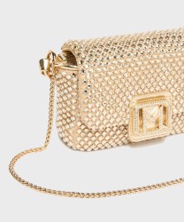 Marella Le Muse Lontra3 borsa gioiello con strass in tessuto spalmato